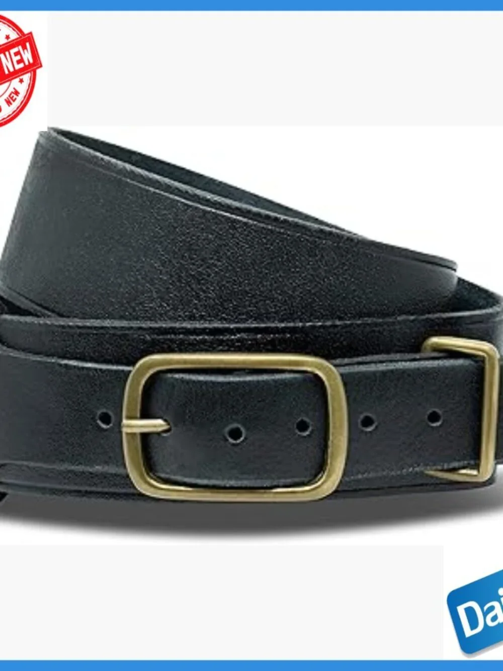 Leather Kilt Belt with Double Prong Buckle, Adjustable 32-37 Inch